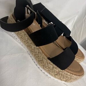 Soda Black Espadrille Sandals